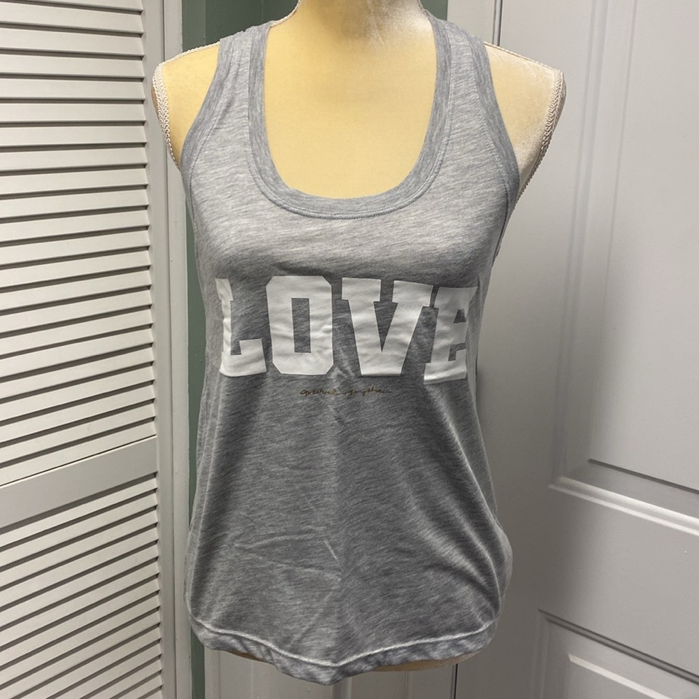 Spiritual Gangster open back gray love tank top